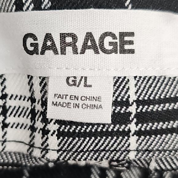 Garage Women Chelsea Pleated Plaid Dress Pants Pockets Black and White Size L - Picture 8 of 10